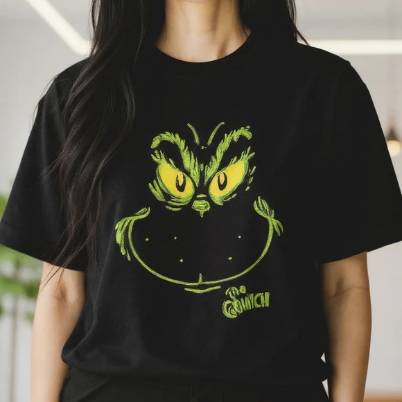 Dr. Seuss Tops - Grinch Dr. Seuss Black Tee Women’s Large